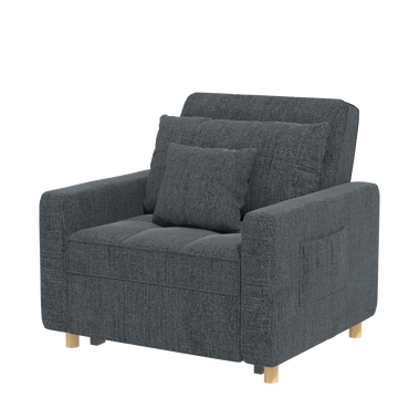 YODOLLA 36" Convertible Chair Bed, Dark Gray