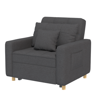 YODOLLA Sleeper Chair, 3-1 Convertible Chair Bed Pull Out Single Sofa Bed, Modern Grey