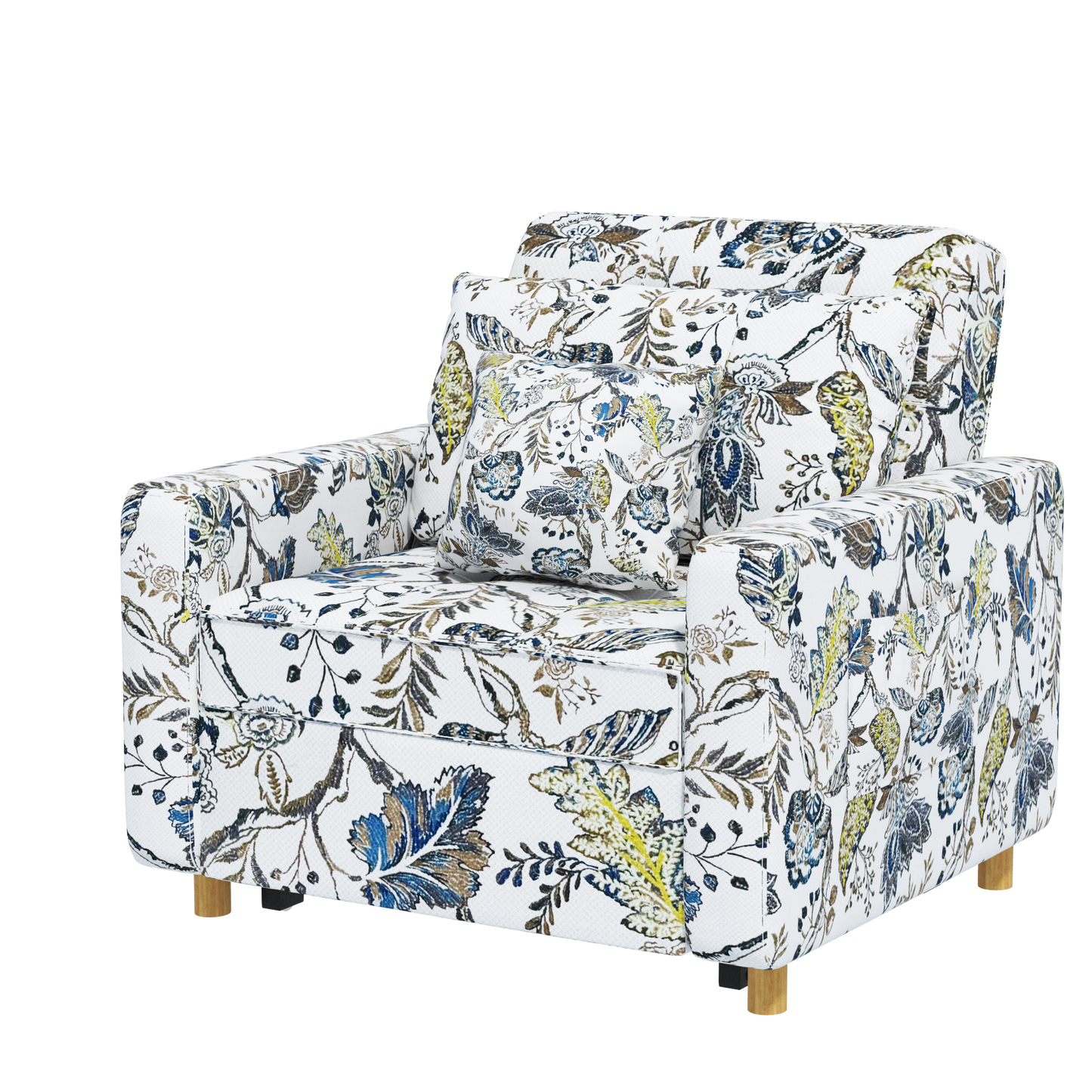 YODOLLA 3-1 Convertible Chair Bed Pull Out Single Sofa Bed, Floral