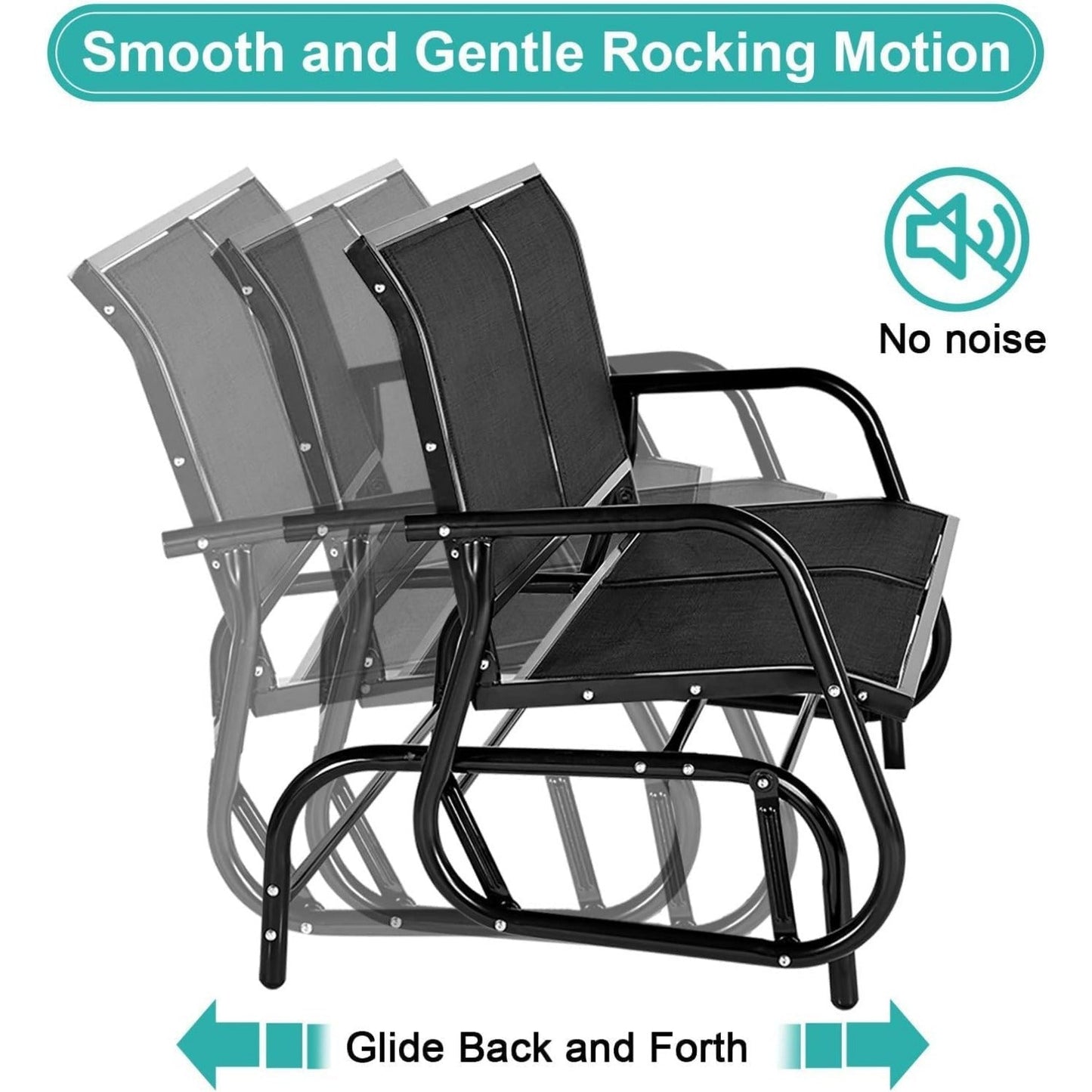 YODOLLA Outside Patio Glider Bench for 2 Persons
