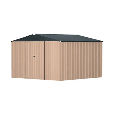 YODOLLA 10' x 10' Shed Outdoor Storage Shed with Lockable Doors, Grey