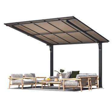 YODOLLA 10' x 10' Outdoor Lean to Gazebo for Patio, Freestanding Pergola