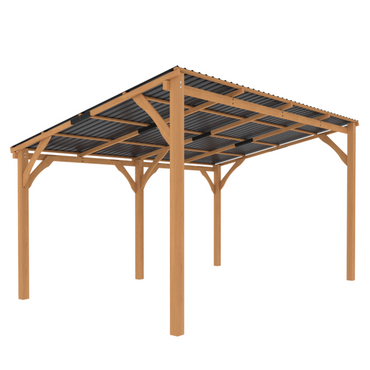 YODOLLA Wall Mounted Outdoor Wood Gazebo for Patio