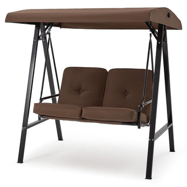 YODOLLA Patio Swing Chair 2-Seat for Adult, Brown