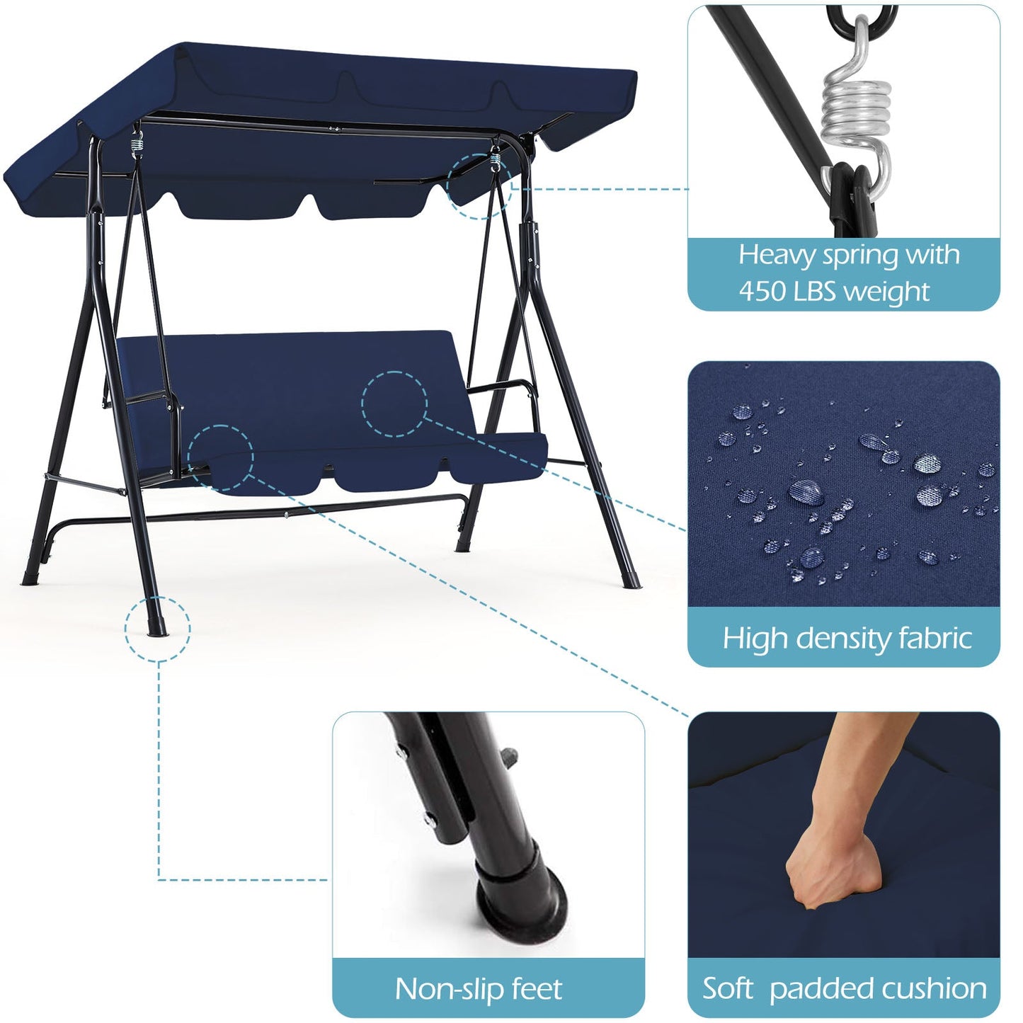 YODOLLA Outdoor Patio Swing Cushions