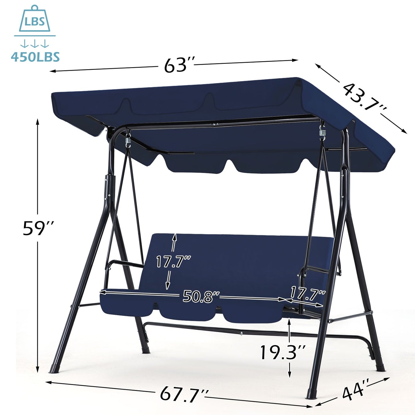 YODOLLA 3-Seat Patio Swing