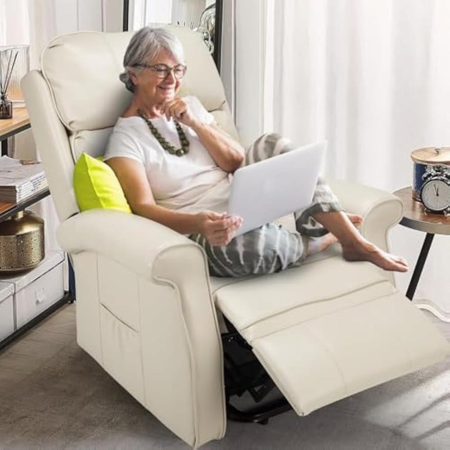 YODOLLA Electric Power Lift Recliner Chair for Elderly, Faux Leather