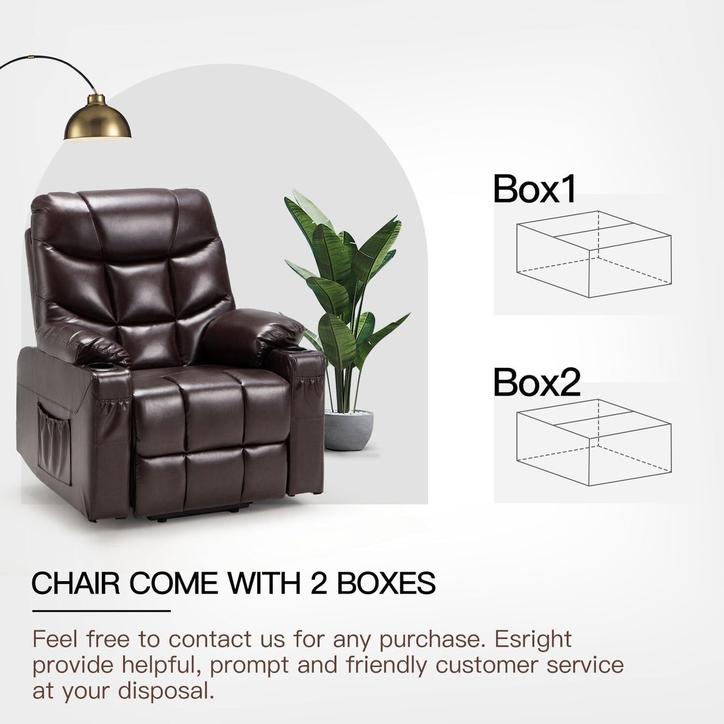 YODOLLA Massage Power Lift Recliner for Elderly