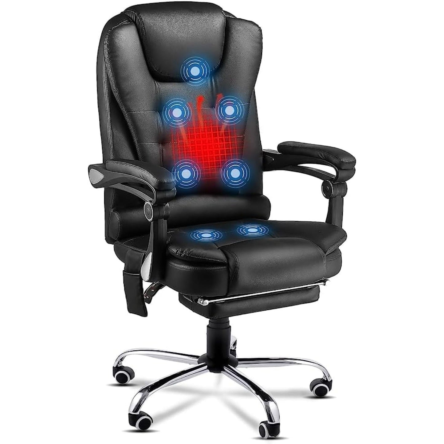 YODOLLA Adjustable Office Chair with Foot Rest, Heat and 7 Points Vibration Massage