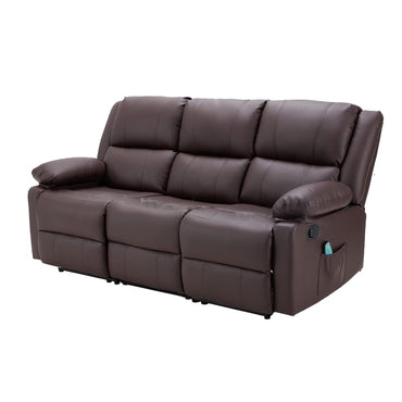 YODOLLA Reclining Sofa 3-Seater Couch, Brown