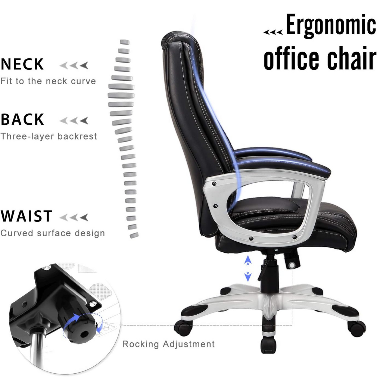 YODOLLA Office Chair Ergonomic Leather Office Chair