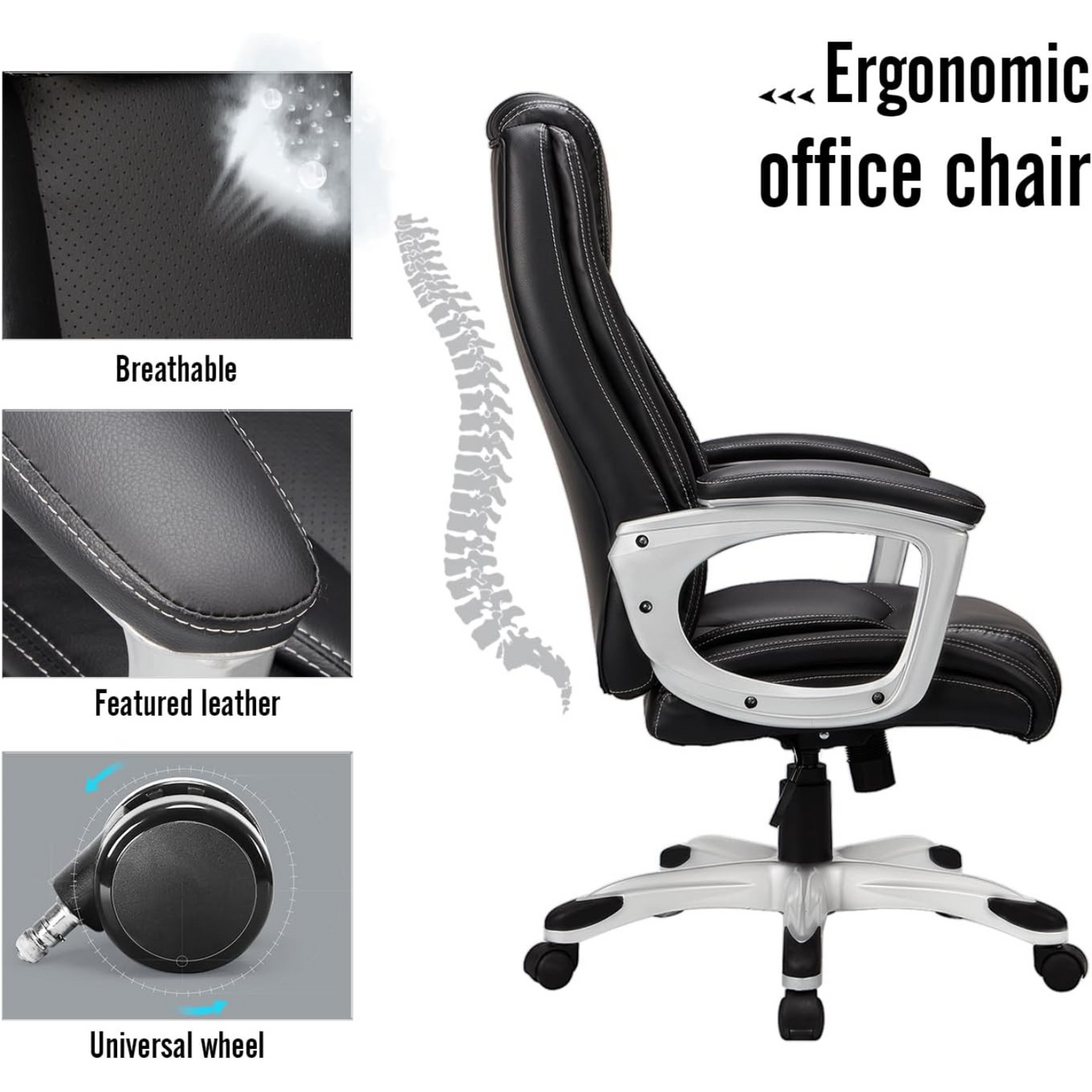 YODOLLA Office Chair Ergonomic Leather Office Chair