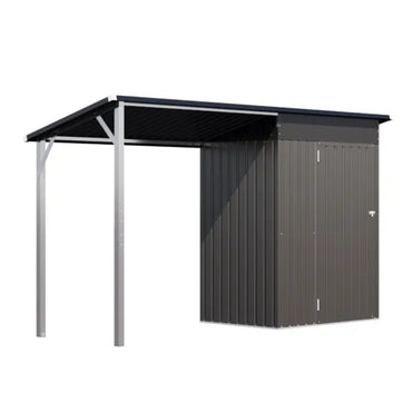 YODOLLA Outdoor Open-Sided Storage Shed, 3x5 Sheds with 15 Sq. Ft Covered