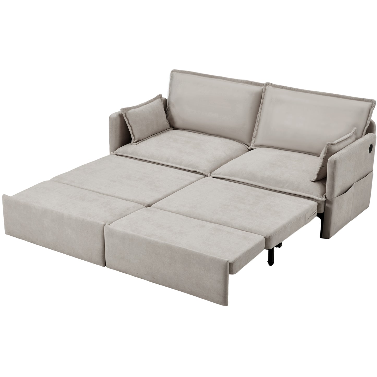 YODOLLA 72" Sofa Bed, 4 in 1 Pull Out Couch Sleeper Sofa Bed, Light Grey