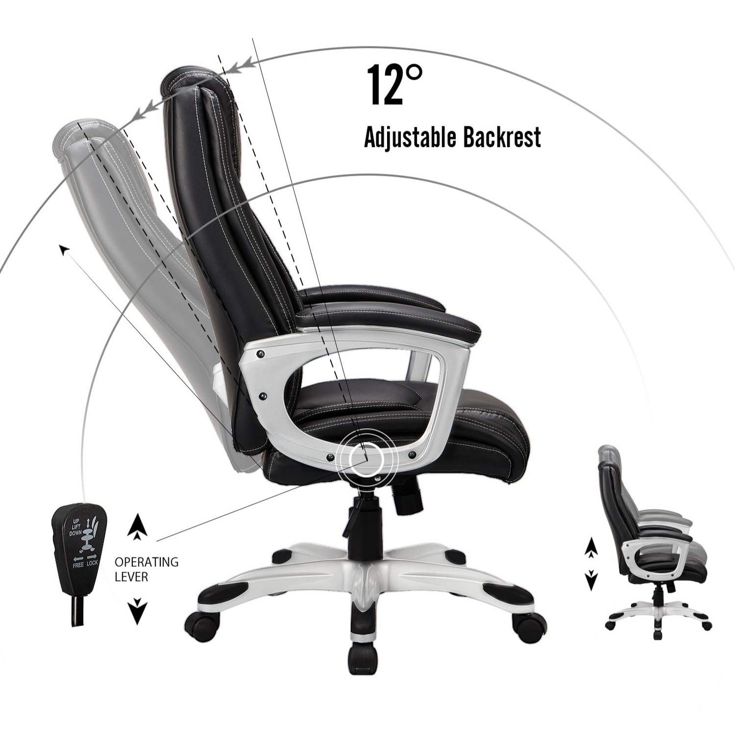 YODOLLA Office Chair Ergonomic Leather Office Chair