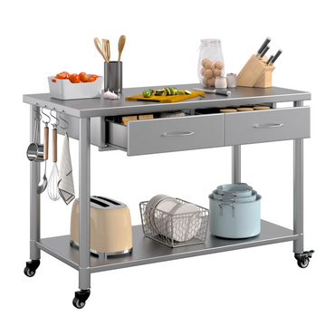 YODOLLA 48"x24" Stainless Steel Work Table with 2 Drawers