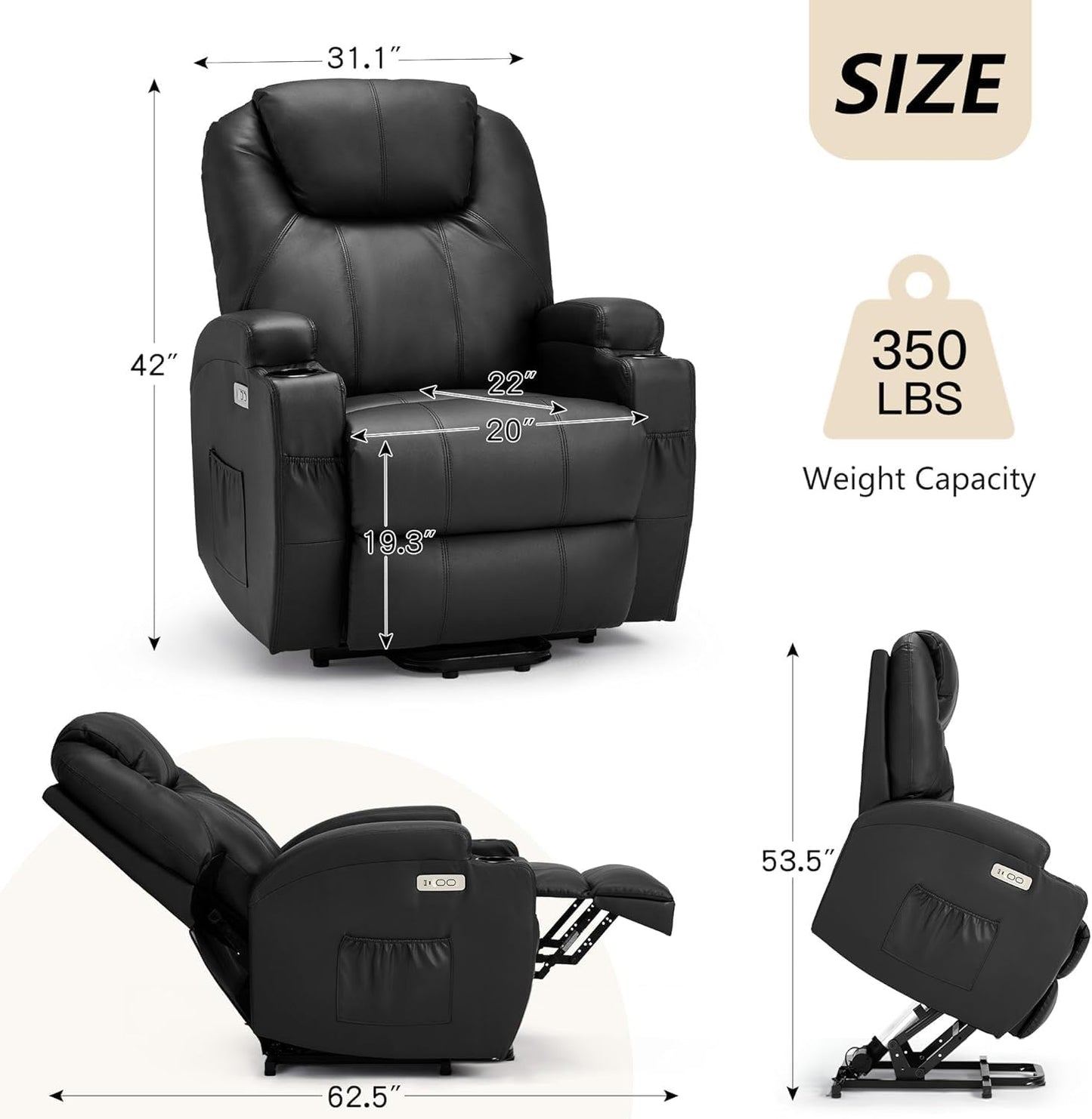 YODOLLA Power Lift Recliner Chair Electric Lift Chair Sofa