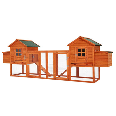 YODOLLA 123" Large Wooden Chicken Coop for 4-6 Chickens, Natural Wood