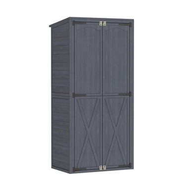 YODOLLA Wooden Storage Cabinet Garden Storage Shed with 3 Adjustable Shelves