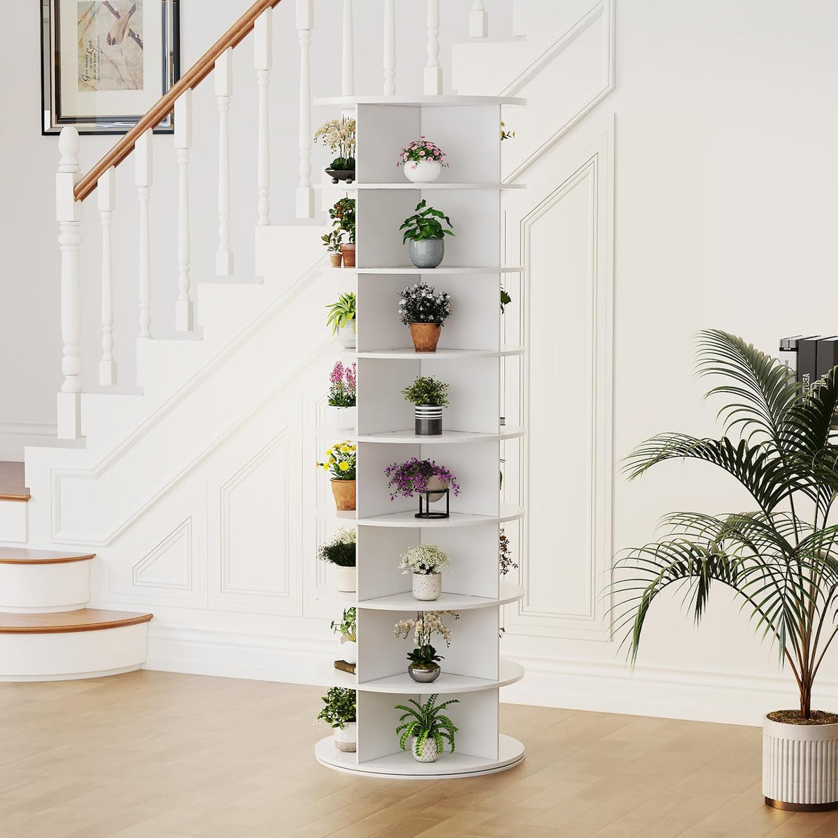 YODOLLA 8 Tier Rotating Shoe Rack, Shoe Tower Organizer Display Storage Rack