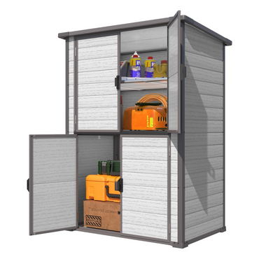 YODOLLA Outdoor Resin Storage Cabinet Waterproof with Shelves