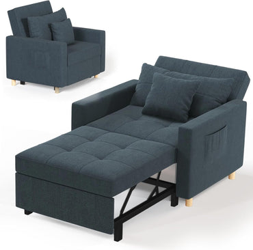 YODOLLA 36" Convertible Chair Bed, Blue