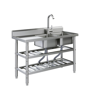 YODOLLA Stainless Steel Utility Sink Freestanding Outdoor Sink Station