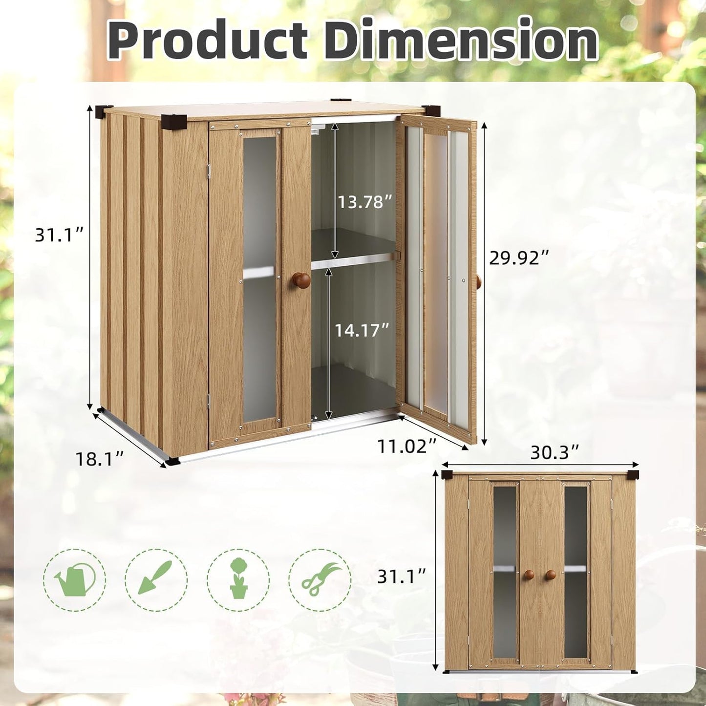 YODOLLA Outdoor Storage Cabinet Waterproof with Shelves, Deck Box