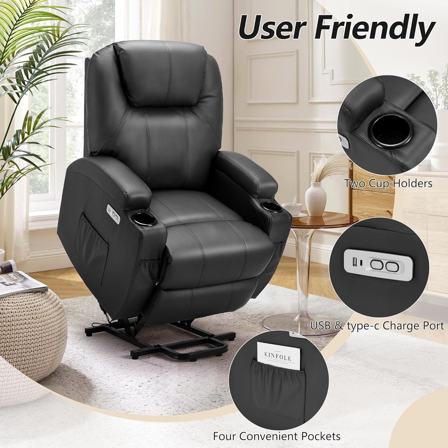 YODOLLA Power Lift Recliner Chair Electric Lift Chair Sofa