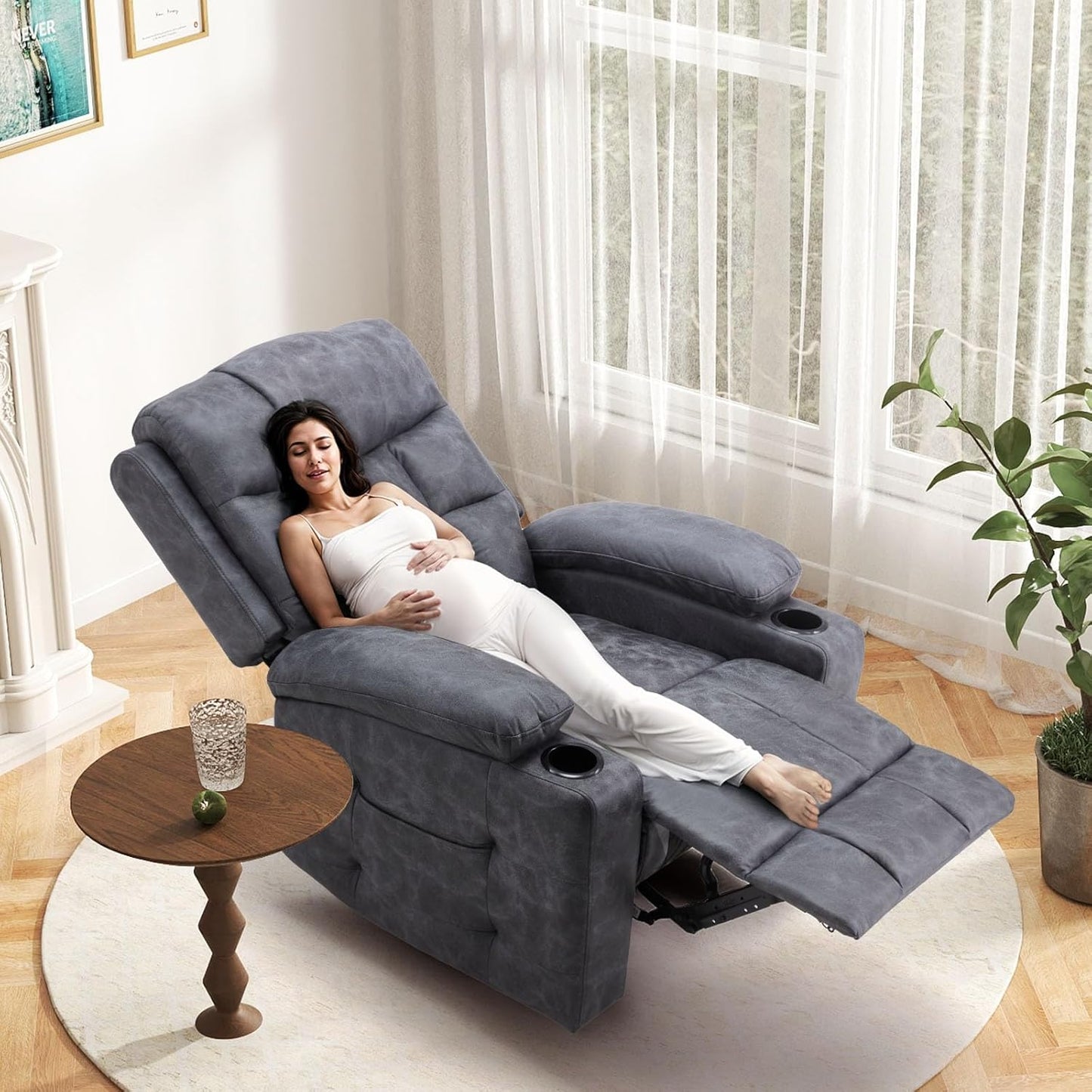 YODOLLA Electric Recliner Nursery Chair with Wide Armrests