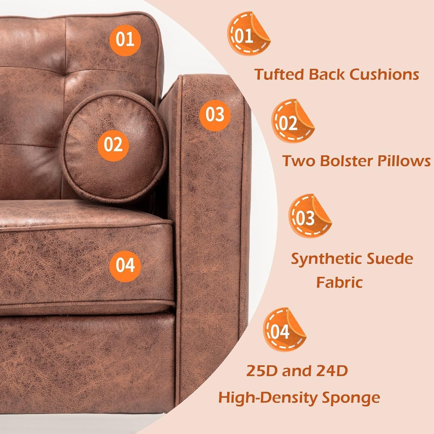 YODOLLA 84.2" 3-Seats Large Sofa Couch Couch