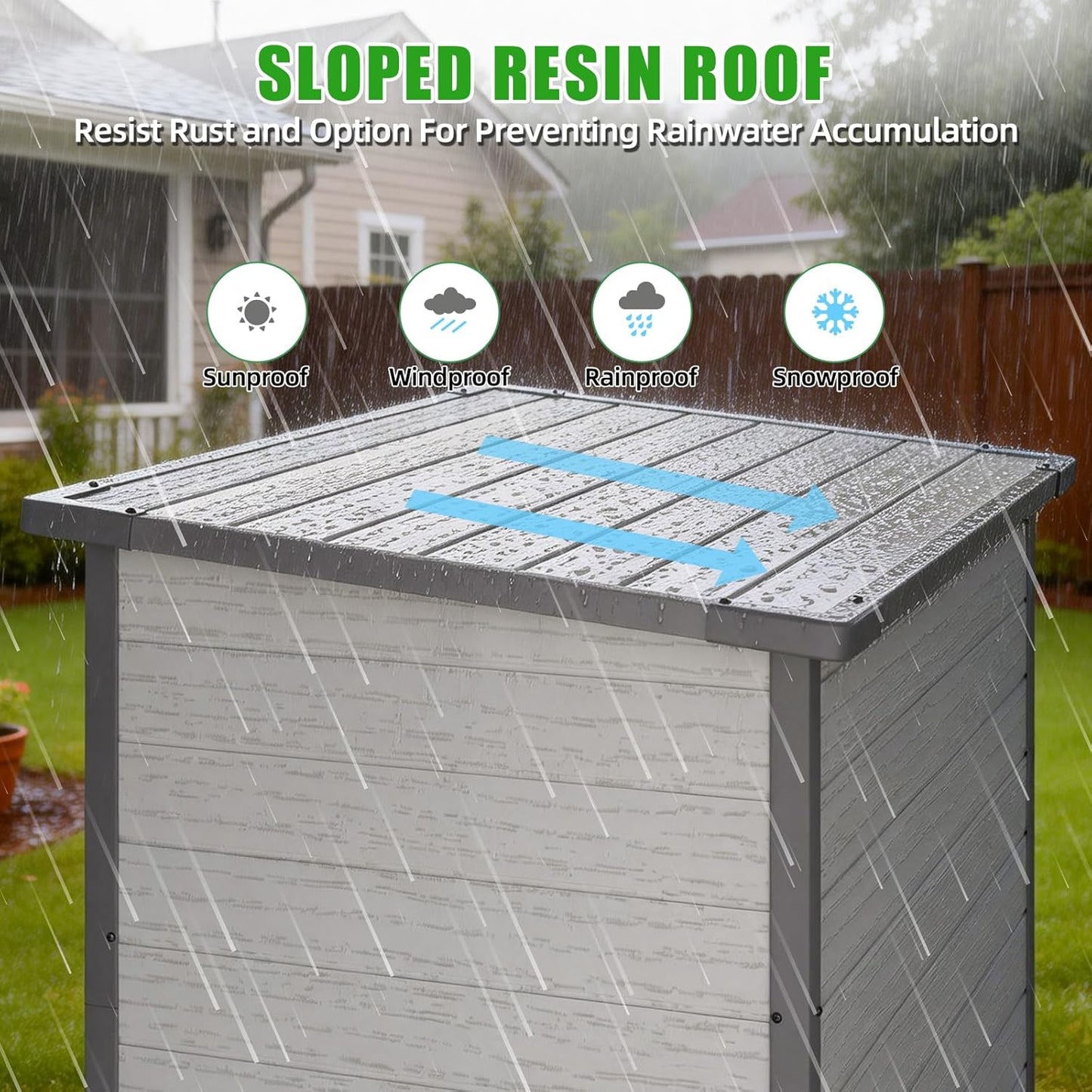 YODOLLA Outdoor Resin Storage Cabinet Waterproof with Shelves