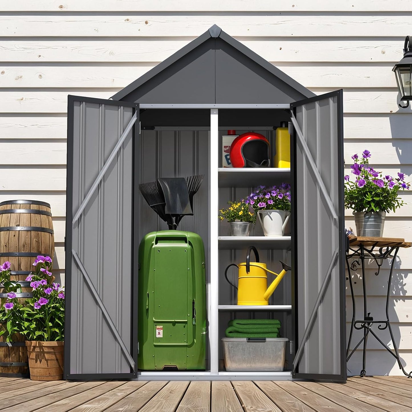 YODOLLA Outdoor Storage Cabinet Waterproof with Shelves
