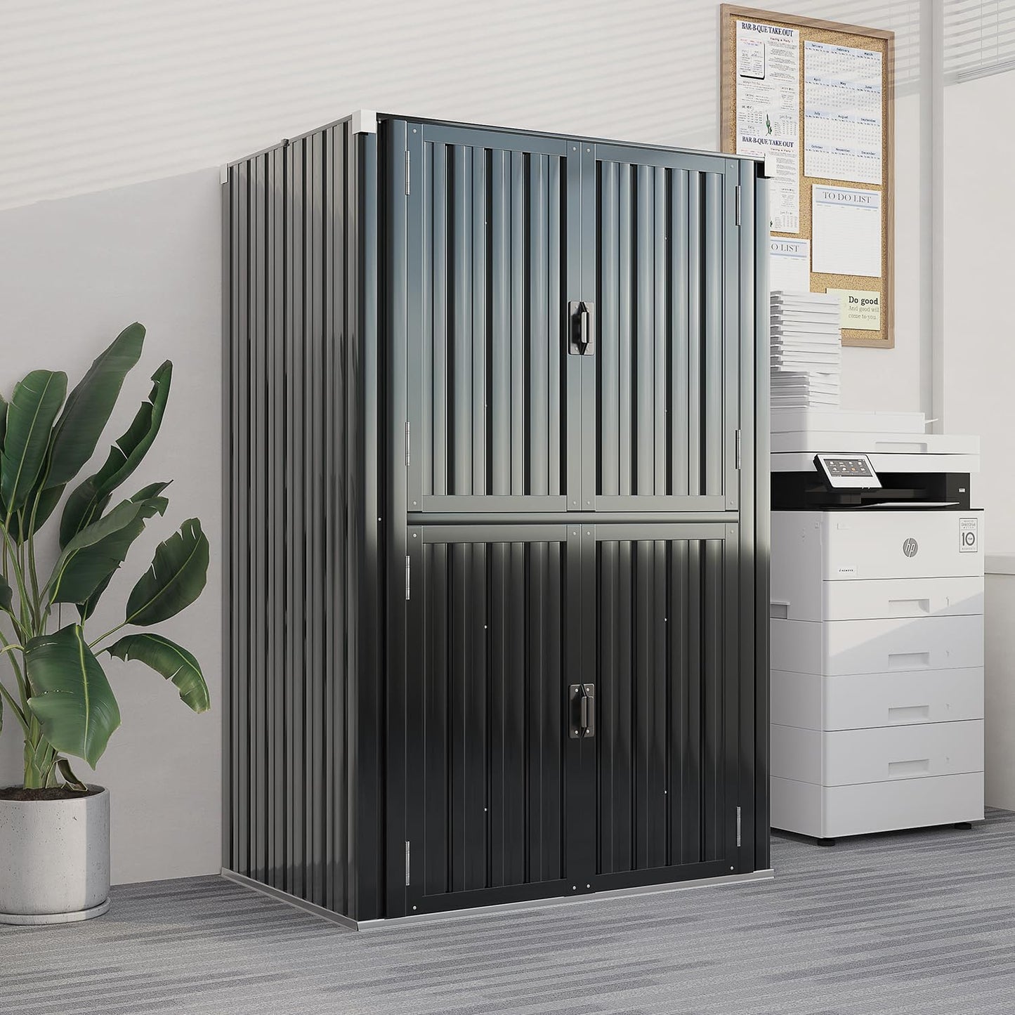 YODOLLA Outdoor Cabinet Outdoor Storage Cabinet, Gray