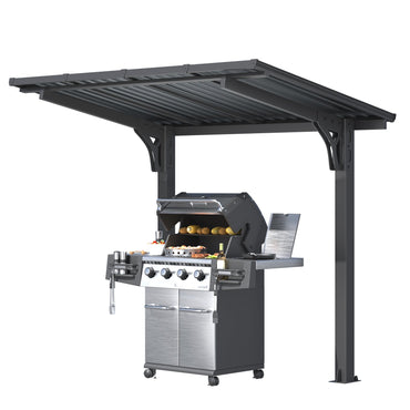 YODOLLA 8' x 5' Gazebo Outdoor Grill Hardtop Pergola Freestanding Carport Pergolas