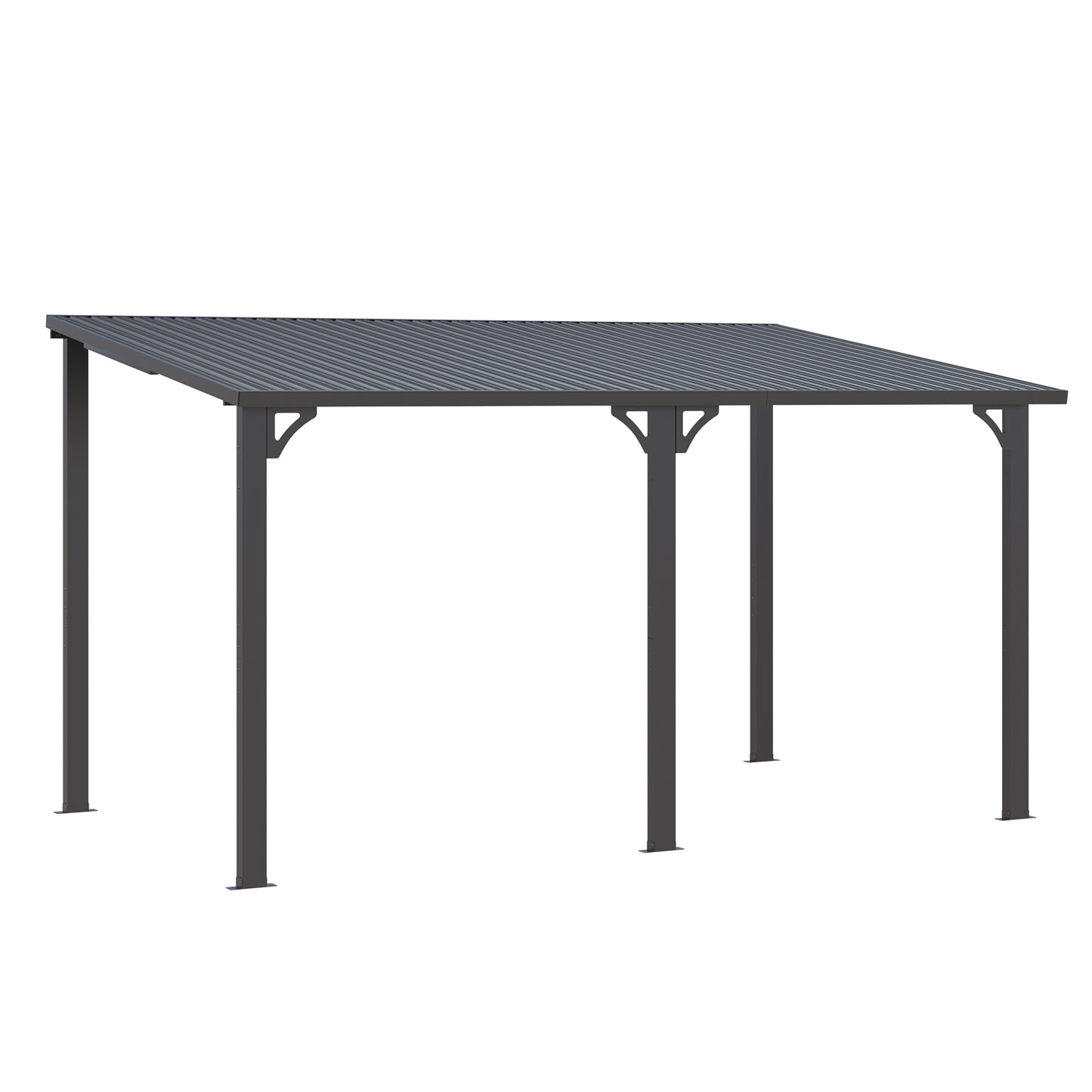 YODOLLA 14' x 8' Gazebo Hardtop Pergola Heavy Duty Lean to Metal Pergolas and Gazebos