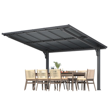YODOLLA 12' x 10' Gazebo Outdoor Grill Hardtop Pergola Freestanding Carport Pergolas