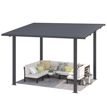 YODOLLA 12' x 8' Outdoor Hardtop Lean to Gazebo for Patio