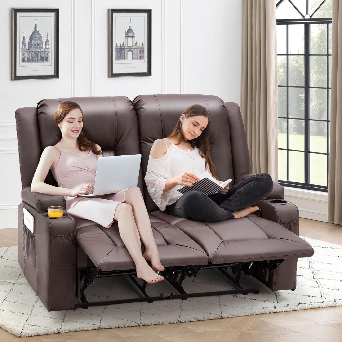 YODOLLA Double Recliner, Home Theater Seating