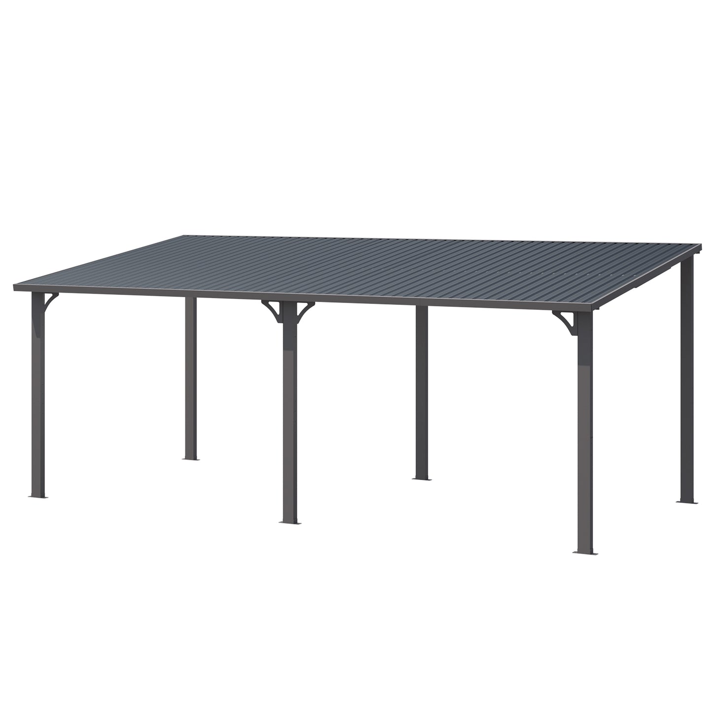 YODOLLA 20' x 10' Pergola Hardtop Gazebo Wall-Mounted Heavy Duty Lean to Metal Awnings Gazebos