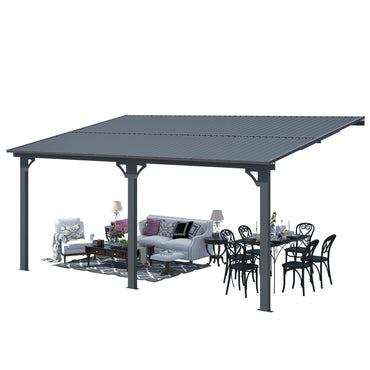 YODOLLA 10x16 Outdoor Hardtop Gazebo Adjustable Height (6.5-9.8Ft) Pergola
