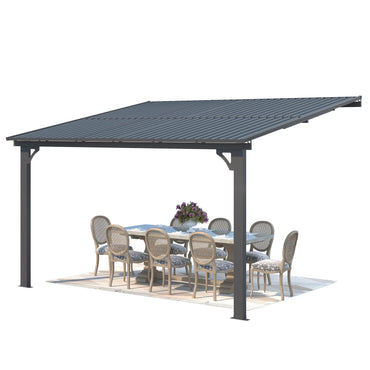 YODOLLA 12x10 Outdoor Hardtop Gazebo Adjustable Height (6.5-9.8Ft) Pergola