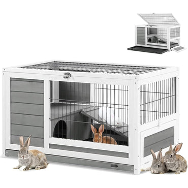 YODOLLA 35.4" Rabbit Hutch Pet House Guinea Pig House Rabbit Cage