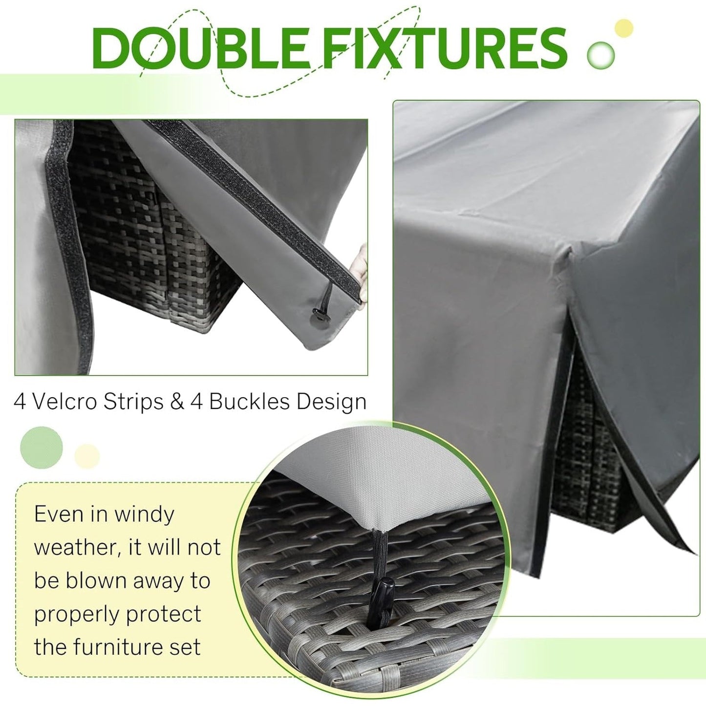 YODOLLA 90.5"x72.5"x27.5" Patio Furniture Set Cover Outdoor Table and Chair Set Covers, Gray
