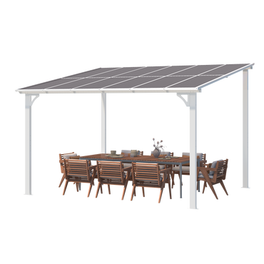 YODOLLA 12’ x 10’ Hard Top Lean to Gazebos Pergola, White