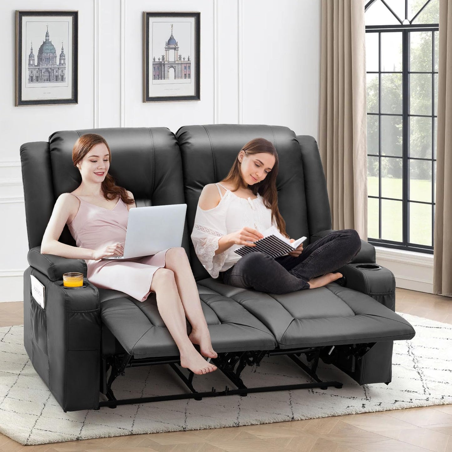 YODOLLA Double Recliner, Home Theater Seating