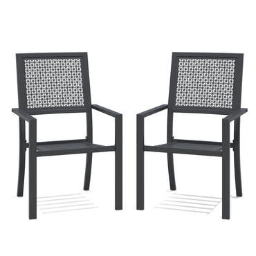 YODOLLA Outdoor Metal Dining Chairs, Set of 2
