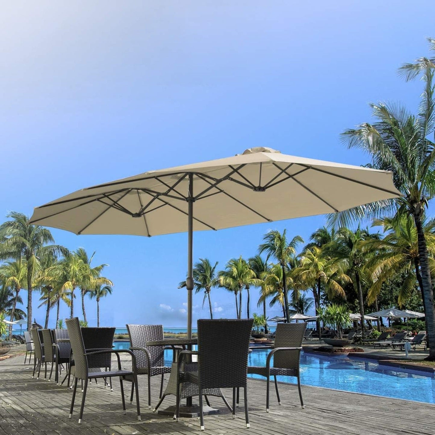 YODOLLA waterproof heavy-duty patio umbrella