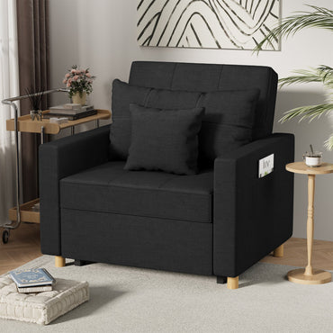 YODOLLA 36" Convertible Chair Bed, Black