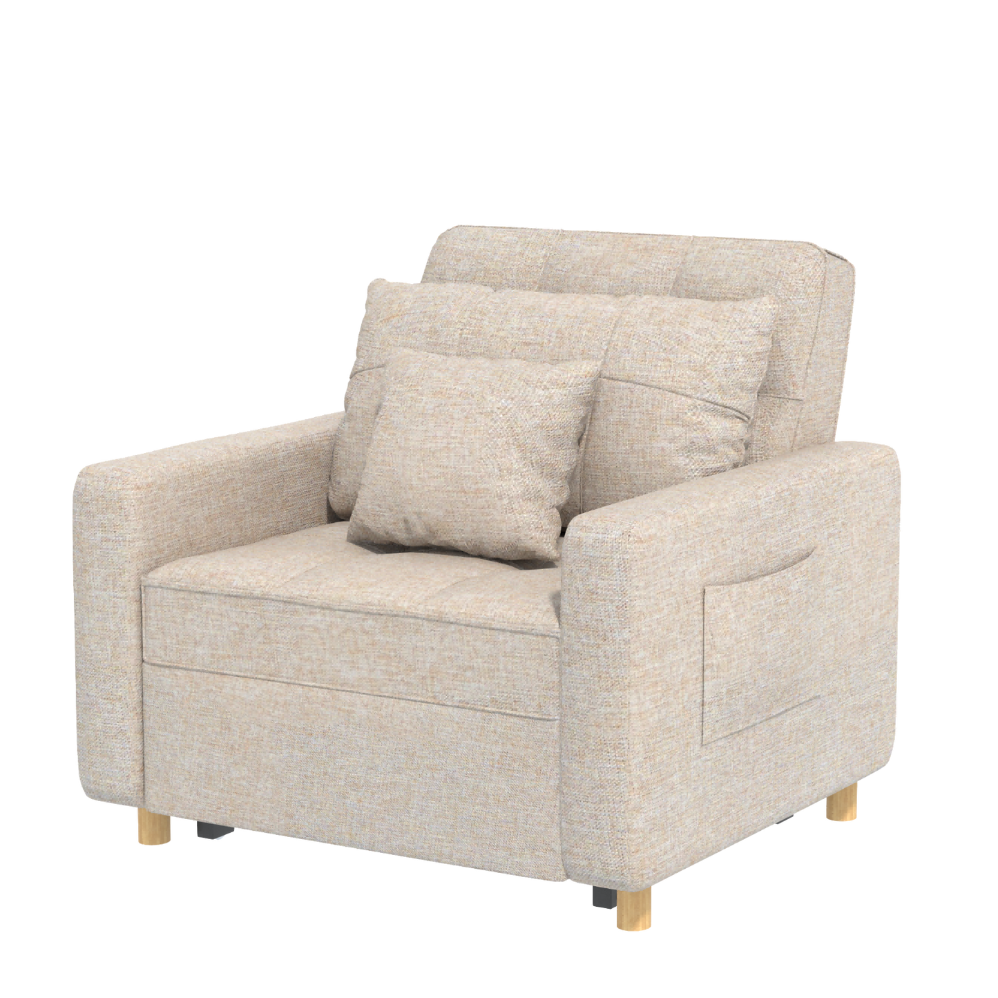 YODOLLA 36" Convertible Chair Bed, Beige